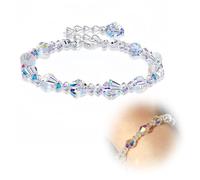 MENGZHIYUNSHANGPU Elemental Crystal Bracelet,Aurora Borealis Bracelet,Northern Lights Crystals Bracelet,Sterling Silver 7”+2” Extension,Valentine's Day, Birthday,and Mother’s Day Gifts for Women, 6