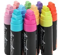 MENIBBLER 10Pcs Jumbo Acrylic Paint Graffiti Markers, 0.59inch Felt Tip Waterproof Jumbo Markers Graffiti Pens for Rock Painting, Fabric, Glass, Wood, Stone, Ceramic & DIY Crafts(pastel color)