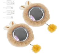 MENIBBLER 2 Pcs Interactive Cat Rolling Ball Dog Ball, Silicone PC Cat Ball with Cord Compact Bite Resistant Moving Cat Ball Multi Modes Interactive Cat Toy Ball for Bored Indoor Adult Cats (Grey)