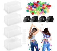 MENIBBLER 4Pcs Shaking Ball Game Set for Party Team Building Event Baby Shower BBQ Interactive Twerk Pong Game for 4 Player Compete Simultaneously