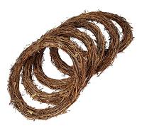 MENIBBLER 5Pcs Natural Grapevine Wreath 30cm Halloween Rattan Garland DIY Vine Branch Wreath Handmade Rattan Round Garlands for DIY Christmas Halloween Craft Weddings and Party Front Door Wall Decors