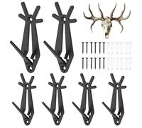 MENIBBLER 6Pcs Deer Skull Mount Hanger Wall Mount Hanger for Deer Head Pronghorn and Other Smaller Animal Skull Wall Hooker with Easy Installation Kit for Indoor Outdoor(Style 2)