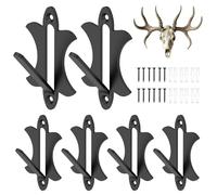 MENIBBLER 6Pcs Deer Skull Mount Hanger Wall Mount Hanger for Deer Head Pronghorn and Other Smaller Animal Skull Wall Hooker with Easy Installation Kit for Indoor Outdoor(Style 1)