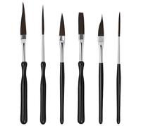MENIBBLER 6Pcs Pinstriping Brush Kit, High Performance Striping Brushes Set with Dagger, Sword, Long Liner, Cat's Tongue & Flat Head for Fine Lines, Lettering, Sign Writing, Detailing Art Supplies