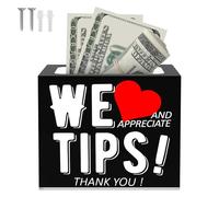 MENIBBLER Acrylic Tip Jar Lightweight and Sturdy 6×4×5 Inch Visible Tip Suggestion Ballot Box for Bar Restaurant Music Performance