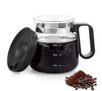 MENIBBLER Coffee Pot Style Mug 16oz Glass Unique Novelty Coffee Mug with Leak Proof Lid and Ergonomic Handle for Office and Home Use