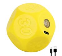 MENIBBLER Cube Timer, 12 Sided Rechargeable Flip Timer with 11 Preset Countdown Time Management Tool for Classroom Cooking Workout Study(Yellow)