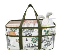MENIBBLER Diaper Caddy Organizer Portable Baby Nappy Caddy Organizer with Handle Nappy Storage with Removable Dividers Baby Diaper Basket for Newborn Essentials(style1)