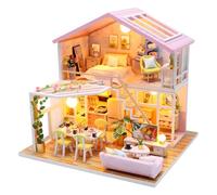 MENIBBLER Dollhouse Miniature DIY House Set, DIY Miniature Doll House Kits, Creative Firm Wood Dollhouse Kit Decorative, Handmade Crafts Romantic Artwork for Decoration