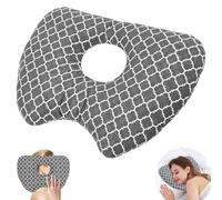 MENIBBLER Ear Piercing Pillow with an Ear Hole Ergonomic Side Sleeping Pillow with Pillowcase and Adjustable Cotton Filling for Ears Piercing Earring Enthusiasts, Side Sleepers(Style 2)