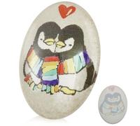 MENIBBLER Hand Painted Penguin Pebbles, Cute Valentine Present, Penguin Ornament, Interesting Gift, Sturdy Penguin Pebble Anniversary Item Special Penguin Pebble of Love for Your Lover