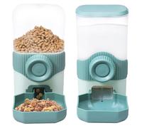 MENIBBLER Hanging Automatic Food Water Dispenser, 1L Large Capacity Pet Cage Feeder and Waterer Set, Detachable Hanging Rabbit Food Bowl for Guinea Pig Rabbit