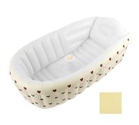 MENIBBLER Inflatable Baby Bathtub Non-Slip Travel Baby Bath Tub Built in Air Pump Ergonomic Blow Up Bathtub for Toddlers Foldable Inflatable Infant Bath Tub with Drain Stopper for Newborns