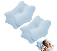 MENIBBLER Pillowcase for Cervical Pillows, Highly Elastic Smooth Pillowcase Cover with Zipper Fit for Neck Support Pillow, Machine Washable Cervical Case (Cover Only) (2Pcs Sky blu)