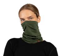 menique Long Neck Gaiter - 100% Merino Wool One Layer Windproof Ski Snood, Thermal Neck Warmer, Motorbike Neck Scarf for Men & Women, Face Covering Mask for Skiing Cycling Running (Dark Green)