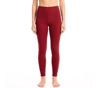 menique Women’s 100% Merino Wool Thermal Leggings, 250gsm, Royal Cherry, L