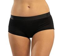 menique Women‘s Merino Briefs Boy Short Panties Oeko-TEX Chafe-Free Underwear Boxer Shorts (M, Black)