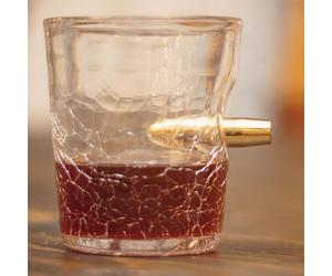 Menkind Connoisseur Creations Bullet Shot Glass Cracked Texture Design in Clear Menkind Clear