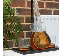 Menkind Connoisseur Creations Guitar Decanter Set With Stand With 2 Glasses in Black Menkind Black