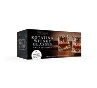Menkind Connoisseur Creations Rotating Whisky Glasses with Coasters Set
