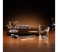 Menkind Connoisseur Creations Twisted Whisky Glass Set Chic Chilling Stones For Sipping Style in Clear Menkind Clear