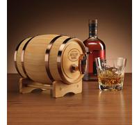 InGenious Mini Wooden Whiskey Barrel Decanter | Miniature Spirit Keg with Stand