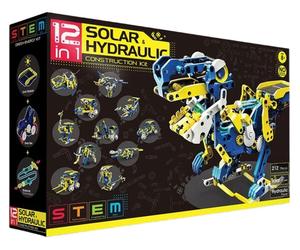 MENKIND Innovative 12-in-1 Solar Hydraulic Construction Kit, Yellow,Blue