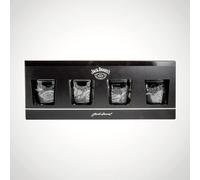 Jack Daniel's Old No.7 Collectable 4 Glass Tumbler Whiskey Glasses Set