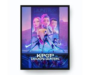 Menkind Netflix KPop Demon Hunters LED Light Up Canvas 30 cm x 40 cm Poster Box Wall Art