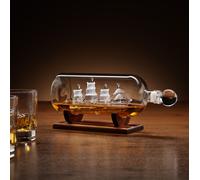Menkind Novelty Ship in a Bottle Drinks Decanter with Stand in Clear Menkind Clear