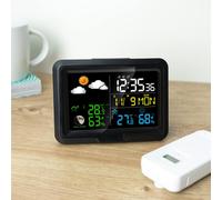 Menkind RED5 LED Weather Station Modern Design With Wireless Sensor in Black Menkind Black