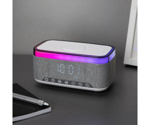 Menkind RED5 T289 Alarm Clock With FM Radio & Wireless Charging Capability in Grey Menkind Grey