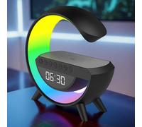 Menkind RED5 Wireless Charging Vibrant LED Lighting Alarm Clock - Black Menkind Black