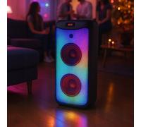 Menkind RED5 Wireless Mega Beat Speaker With Vibrant Sound & Lighting in Black Menkind Black