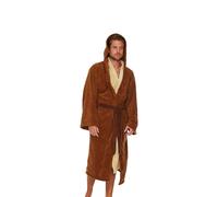 Menkind Star Wars Jedi Bathrobe Plush Fleece With Hood & Pockets in Brown Menkind Brown One Size