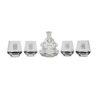 Menkind UKONIC Fallout Brotherhood of Steel T-51 Decanter and Glass Set | Five piece gaming themed drinking set featuring one large helmet shaped bottle and four matching tumblers