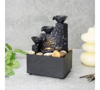 Menkind Well Being Modern 3-Tier Tabletop Fountain Serene Water Feature Menkind Multicolor