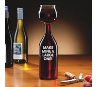 Menkind #Winning Quirky Wine Bottle Drinking Glass 800ml in Clear Menkind Clear