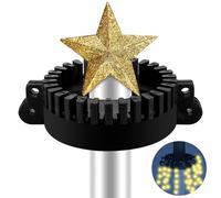 Menkxi 1 Pcs Christmas Tree Flag Pole Mega Topper Light Hook 7 x 5 x 1.75 Inch Christmas Tree Flag Pole Topper for Xmas Outdoor Decoration Patio Yard Holiday Party Supplies