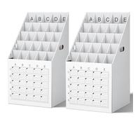 Menkxi 2 Pack 25 Slot Roll File Holder Vertical Blueprint Storage Organizer Corrugated Cardboard Roll File Cabinet Box with Labeling Grid for Office School Poster Map Gift Wrap Architectural Home