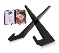 Menkxi Acrylic Cookbook Stand for Kitchen Counter Cookbook Recipe Book Holder for Multifunctional Display Tabletop Kitchen Counter Decor, 6.5 x 8.5 Inches(Black)