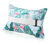 Menkxi Inflatable Beach Pillow with Removable Cover Outdoor Pool Pillow Beach Chair Pillows for Sand Inflatable Camping Pillow for Travel Vacations, Tropical Flamingo