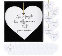 Menkxi Thank You Gifts Never Forget the Difference You Make Ornament Gifts Heart Acrylic Keepsake Sign Employee Appreciation Gifts for Coworkers Teacher Nurse Student Women Men (24 Pcs)