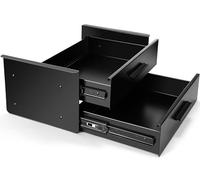 Menkxi Under Desk Drawer Storage 16 x 12 x 8 Inch Pull out Storage Organizer Mounted Metal Sliding Hidden Under Counter Drawer Vertically Stacked for Office Sit Stand Workstation