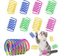 Menmamenma 12 Pcs Cat Spring Toys Colorful Springs Cat Toy BPA-free Plastic Coil Spiral Springs Pet Interactive Toys for Cats Kitten Pets Novelty Swatting Training Fun Gift