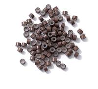 Menmamenma 200 PCS Hair Extensions Nano Clip Beads Hair Rings Lined 3mm Micro Silicone Extension Braids for Hair or Feather Extensions Hair Stylist Salon Decorations (200 Pcs,Brown)