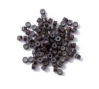 Menmamenma 500 PCS Hair Extensions Nano Clip Beads Hair Rings Lined 3mm Micro Silicone Extension Braids for Hair or Feather Extensions Hair Stylist Salon Decorations (500 Pcs,Dark Brown)