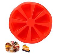 Menmamenma Cake Tin Baking Mould, 8 Cavity Large Triangle Non Stick Silicone Muffin Tray for Baking Bread Brownie Cheesecake Butter Soap Scone Bakeware (Red)