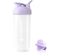 Menmamenma Protein Shaker Bottles Sports Protein Mixes Cup 700ml/24oz Water Bottle with Whisk Mixing Ball Leak-proof Lid Workouts Protein Shaker for Fitness Gym Milkshake (Purple)