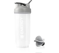 Menmamenma Protein Shaker Bottles Sports Protein Mixes Cup 700ml/24oz Water Bottle with Whisk Mixing Ball Leak-proof Lid Workouts Protein Shaker for Fitness Gym Milkshake (Grey)